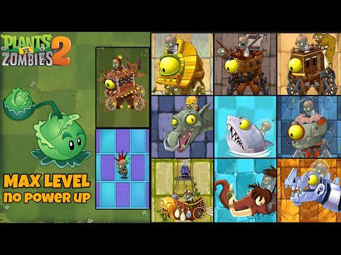 Plants Vs. Zombies 2 - Max Level Cabbage Pult No Power Up (Gameplay) Vs. All Zomboss