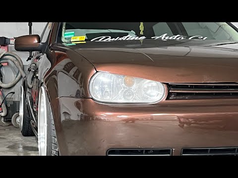 Custom Mk4 GTi BOSER hood extension on the SHOP CAR PART 1