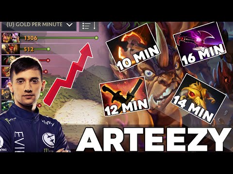 ARTEEZY 1.3k GPM Boss Mode - 10min Battle Fury - Fastest Farmer in Dota 2
