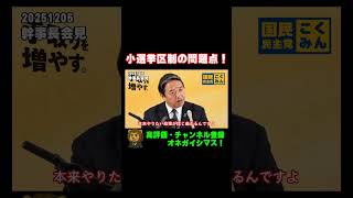 小選挙区制はもう限界？小選挙区の問題点を力説する榛葉幹事長【国民民主党・榛葉幹事長会見切り抜き】 #shorts