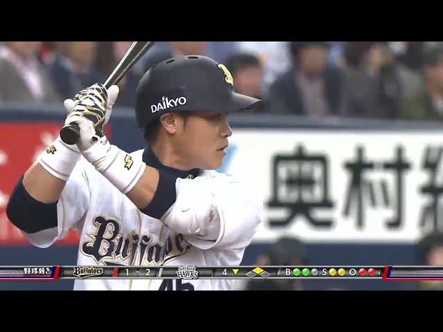 【4回裏】バファローズ・川端 同点タイムリーヒット!! 2015/4/15 Bs-H