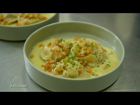 Ravioles de Saint-Jacques et ricotta aux cèpes