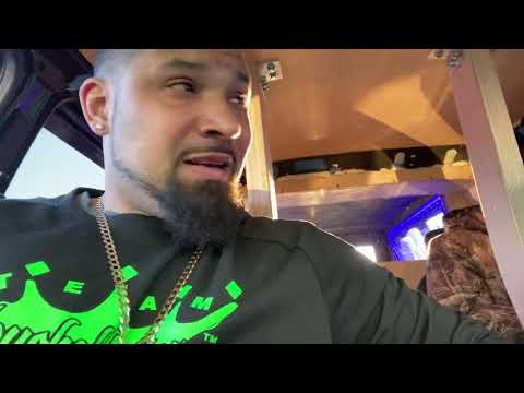 Getting a demo in the Bobby Gately truck