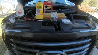 2016 F150 3.5 V6-Clean and change Coolant also replaced  Thermostat.