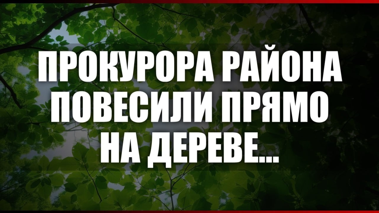 Прокурора района повесили прямо на дереве...