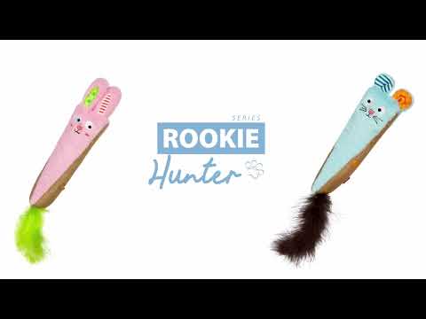 Игрушка для кошек Кролик розовый с шуршанием GiGwi ROOKIE HUNTER, текстиль, бумага, 38 см - фото 1 - id-p2197606558