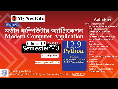 12 9 Python Function With Parameter Without Parameter With Return Without Return