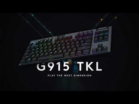 Logitech G915 TKL Tenkeyless Lightspeed Wireless RGB Gaming Keyboard with Mouse and Mic Bundle