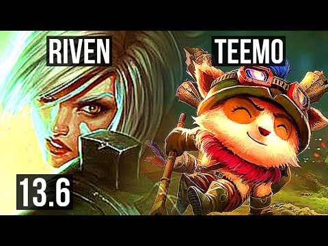 RIVEN vs TEEMO (TOP) | 2.6M mastery, 3/0/2, 500+ games | KR Master | 13.6