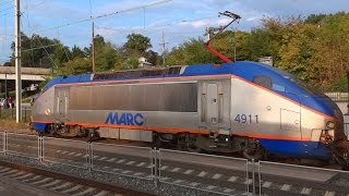 preview picture of video 'Amtrak & MARC Trains @ Halethorpe'