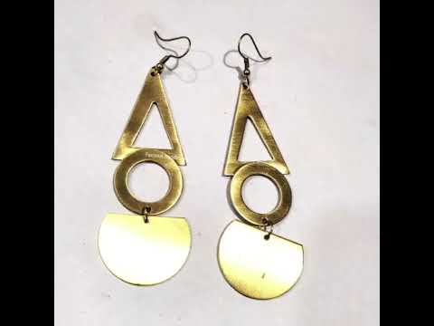 Gold-plated brass dangle/drop earring