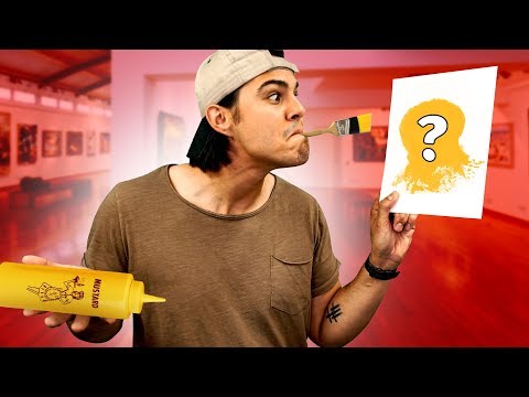Painting With Condiments Mouth Only Challenge! Video