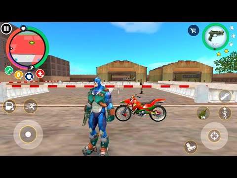 Rope Hero Vice Town | BD 100 Fight Town Army Tank Robot Police | Rope Hero Bike Ride To Army Base