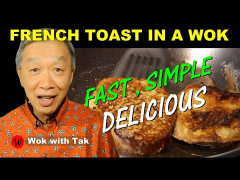 FRENCH TOAST IN A WOK. Versatility of a wok in cooking delicious French toast.