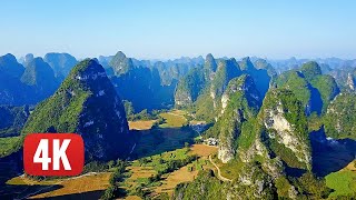 Video : China : DaXin County, GuangXi 广西 province - karst peaks near MingShi and DeTian Falls