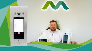 Mathfel IP-Mehrfamilienhaus Video Türsprechanlage in Edelstahl mit digitalem Display, RFID + Code
