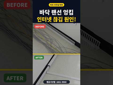 사무실 바닥 랜선이 엉켜 있다면? 인터넷 끊김 막는 랜선 정리