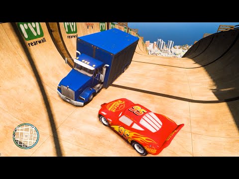 Epic Lightning McQueen Mega Ramp Jumps Crash Compilation Ep.4 - GTA 4