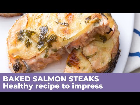 How to BAKE the most tender SALMON STEAKES - Quick and easy recipe