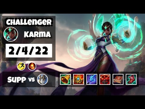 Karma vs Galio NA Challenger SUPPORT (2/4/22) - v11.18