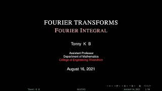 Fourier Integral | Fourier Transform | Mod5-01