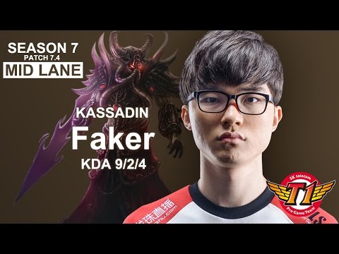 SKT T1 Faker : Kassadin vs Katarina | Mid Lane | KR LOL | Patch 7.4 | Season7