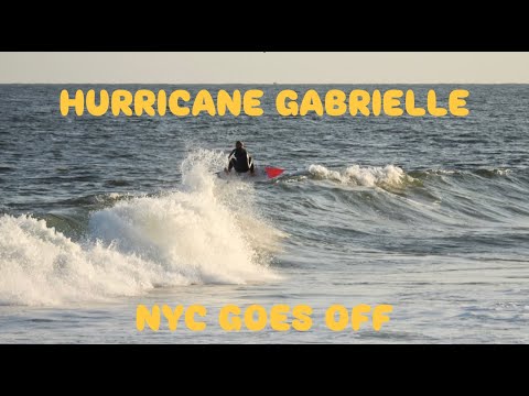 Hurricane Gabrielle brings OVERHEAD SURF & fog to Rockaway Beach NY... A day in the life surfing NYC