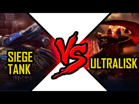 Siege Tank vs Ultralisk Starcraft 2 unit Battle Terran vs Zerg kombat