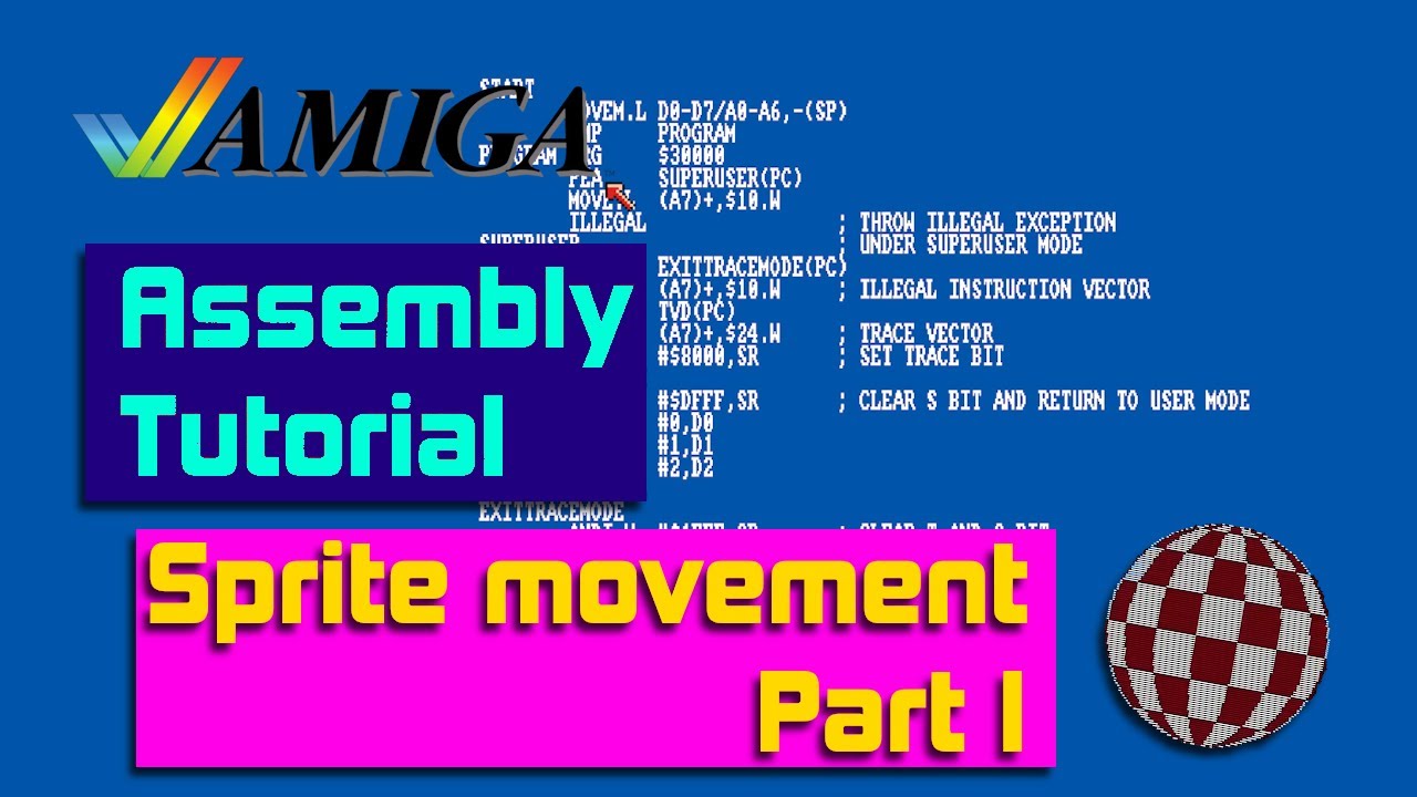 Amiga Assembly code tutorial - Sprite movement part 1
