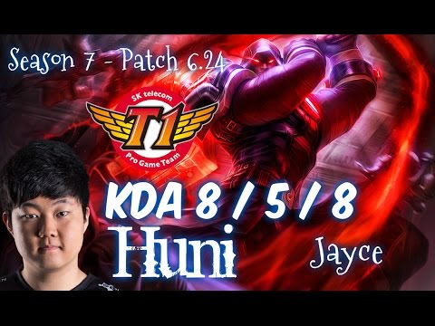 SKT T1 Huni JAYCE vs RIVEN Top - Patch 6.24 KR Ranked