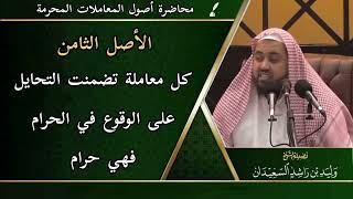 صورة الأصل الثامن: ( كل معاملة تضمنت التحايل على الوقوع في الحرام فهي حرام )