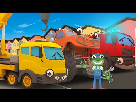 The Wheels on the Trucks with Gecko's Garage | Big Trucks Song Video