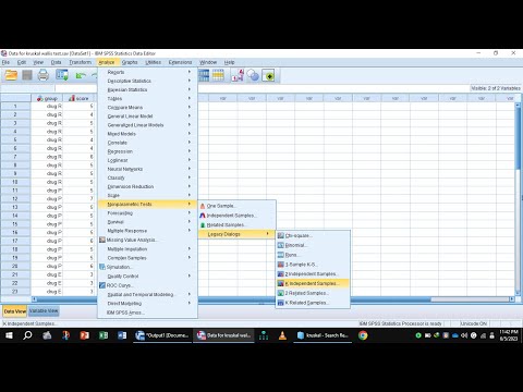 Kruskal Wallis Test by SPSS