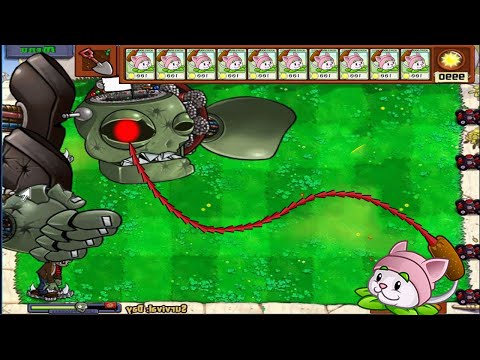 1 Cattail vs Gargantuar Zomboss - Plants vs Zombies Minigames Zombotany 2