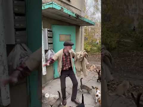 Кошки в подъезде и дедушка ругается #кошки #забавныекошки #смешныеживотные #домашниекошки
