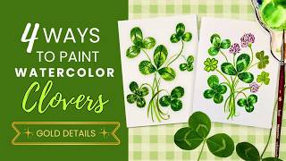 How to Paint Watercolor Clovers | Watercolor St. Patrick's Day Shamrocks | Beginner friendly