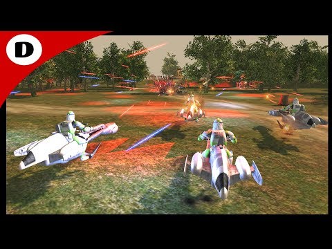 CLONE BARC SPEEDERS! ~ Huge Fortress Defense - Men of War: Star Wars Mod