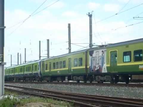 RARE - Commuter class 29000 hauls a Dart class 8600 - Fairview Dart depot, Dublin.