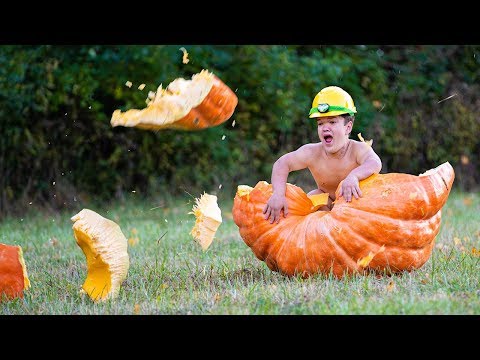 Rolled Him Down A Hill In A Giant Halloween Pumpkin! | Ross Smith