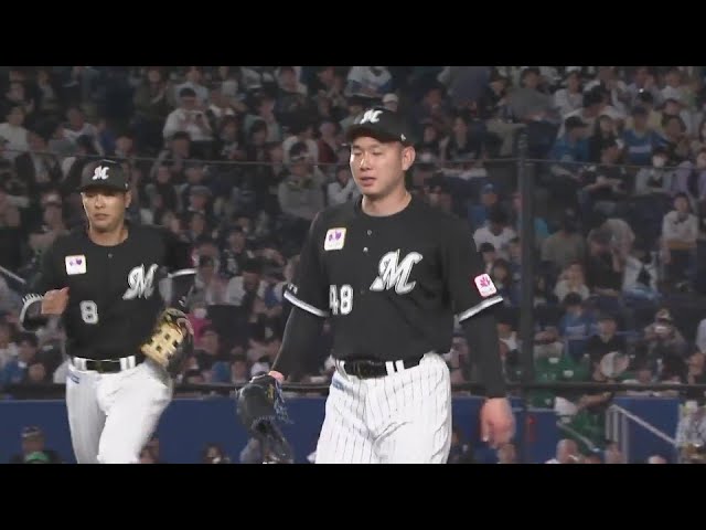 【12回表】2者連続三振!! マリーンズ・中村稔弥 3者凡退に抑える好リリーフ!!  2024年5月17日 千葉ロッテマリーンズ 対 北海道日本ハムファイターズ