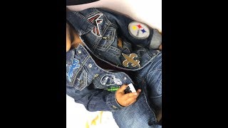 How to make a Patch Jacket | Kids Jean Denim Patch NFL Jacket