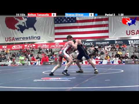 Nathan Tomasello vs. Thomas Gilman at 2013 Junior Nationals - FILA - FS