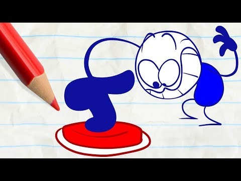 Pushing Pencilmate's Buttons! -in- BUTTON ROUGE - Pencilmation Cartoons Video
