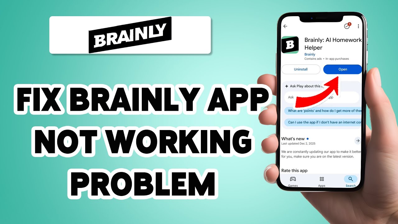 How To Fix Brainly App Not Working Problem 2026 | SOLVE ! Brainly Mobile App Not Opening Error