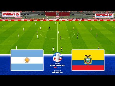 Argentina vs Ecuador 2024 / Copa America / Full Match All Goals / PES Gameplay