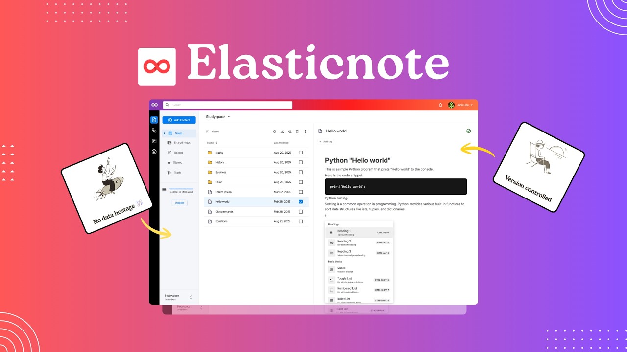 Elasticnote - Take privacy-first unlimited notes!
