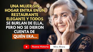 MUJER DE 80 AÑOS SIN HOGAR ENTRA EN RESTAURANTE DE LUJO Y TODOS SE BURLAN, PERO NO IMAGINABAN...