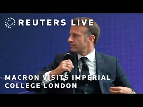 LIVE: French President Emmanuel Macron visits Imperial College London