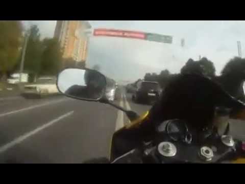 Seven minutes of extreme driving in the city Russian rocker on a motorcycle Video