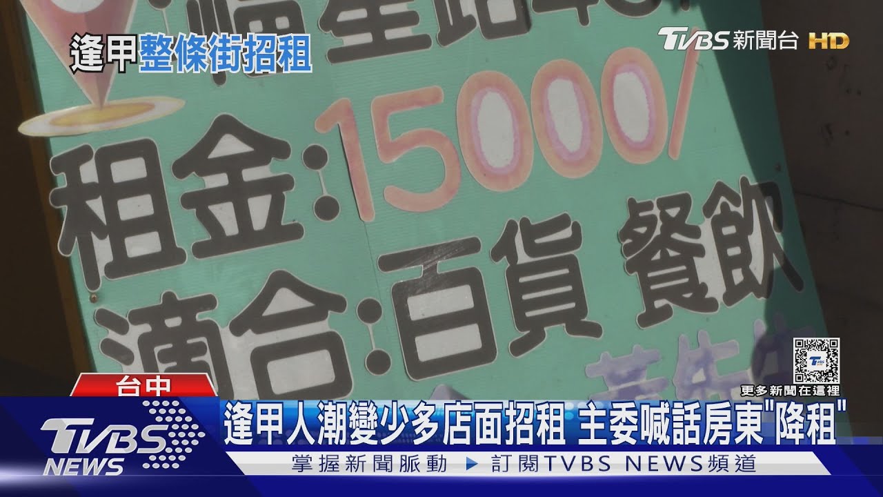 逢甲人潮變少多店面招租!主委喊話房東「降租」